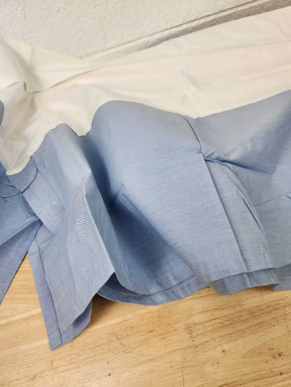 Pottery Barn Kids Blue Chambray Crib Bed Skirt Blue 28